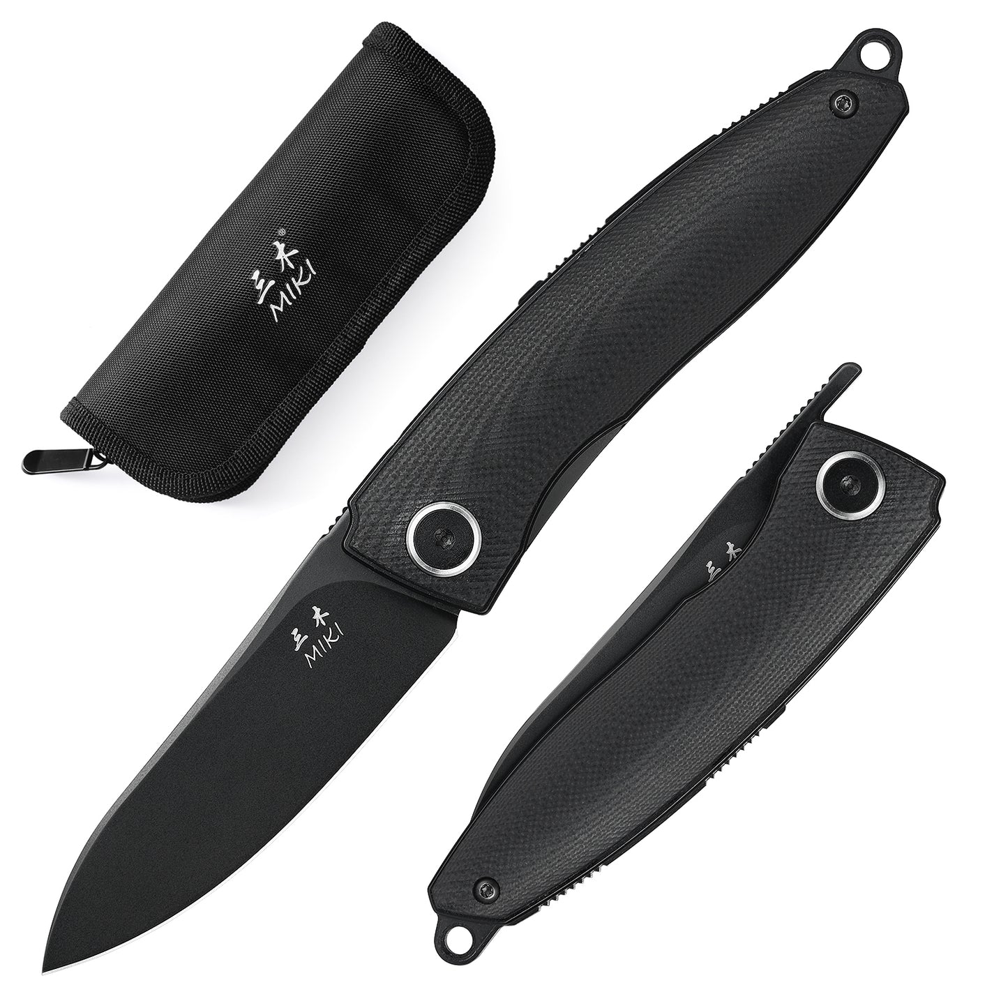 Miki Pocket Folding Japanese Knife for EDC, 2.72" Blade Small Knife, G10 Handle, w/ D2 Steel Blade, Utility Hiking Camping Fishing Work Outdoor for Everyday Carry
