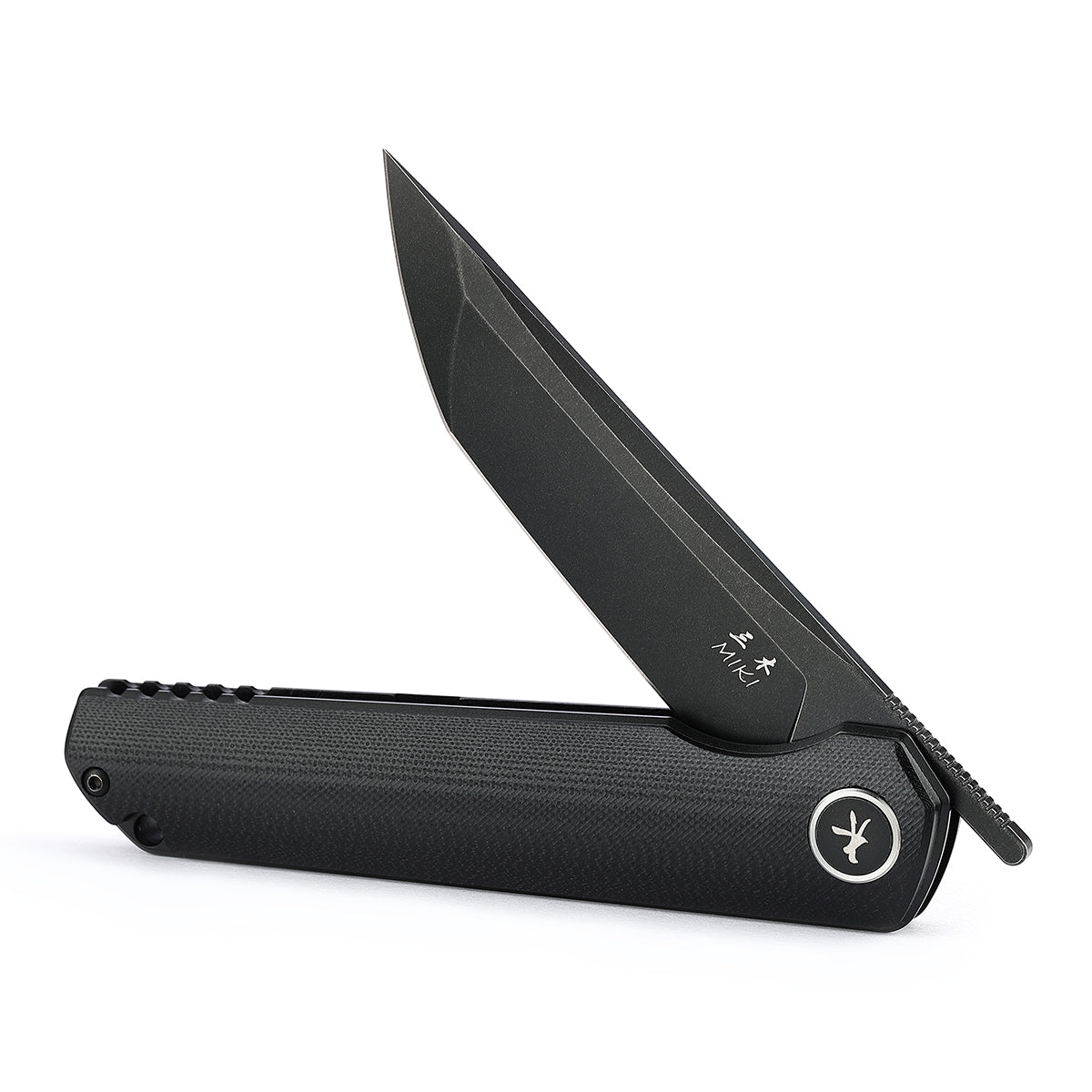 Miki Folding Pocket Knife,3.6-Inch Tanto D2 Plain Blade,G-10 Outdoor Camping Hiking Knife,Pocket Samurai Folding Knife,Unique Tool Gift for EDC Men Women