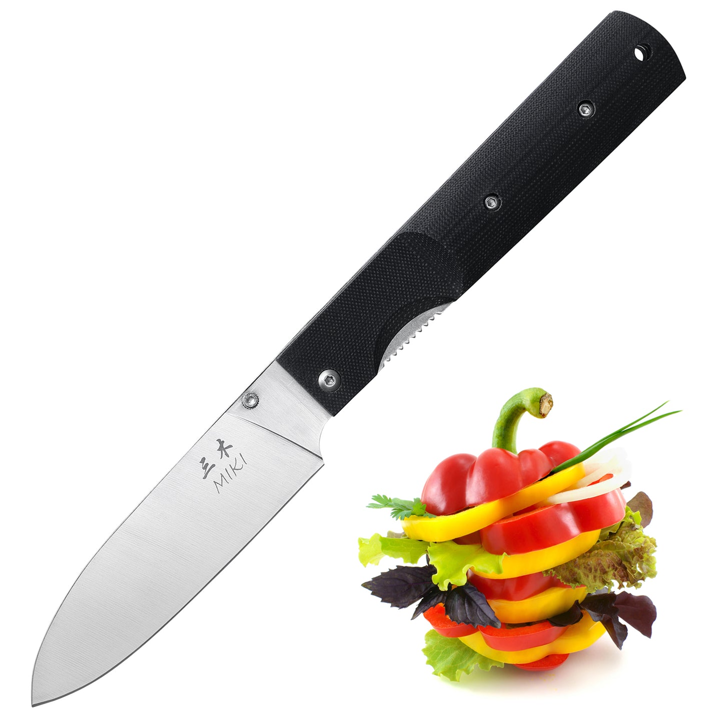 Miki 4 piece set 440A Stainless Steel Blade Japanese Kitchen Chef Folding Pocket Knife for Outdoor Camping Cooking