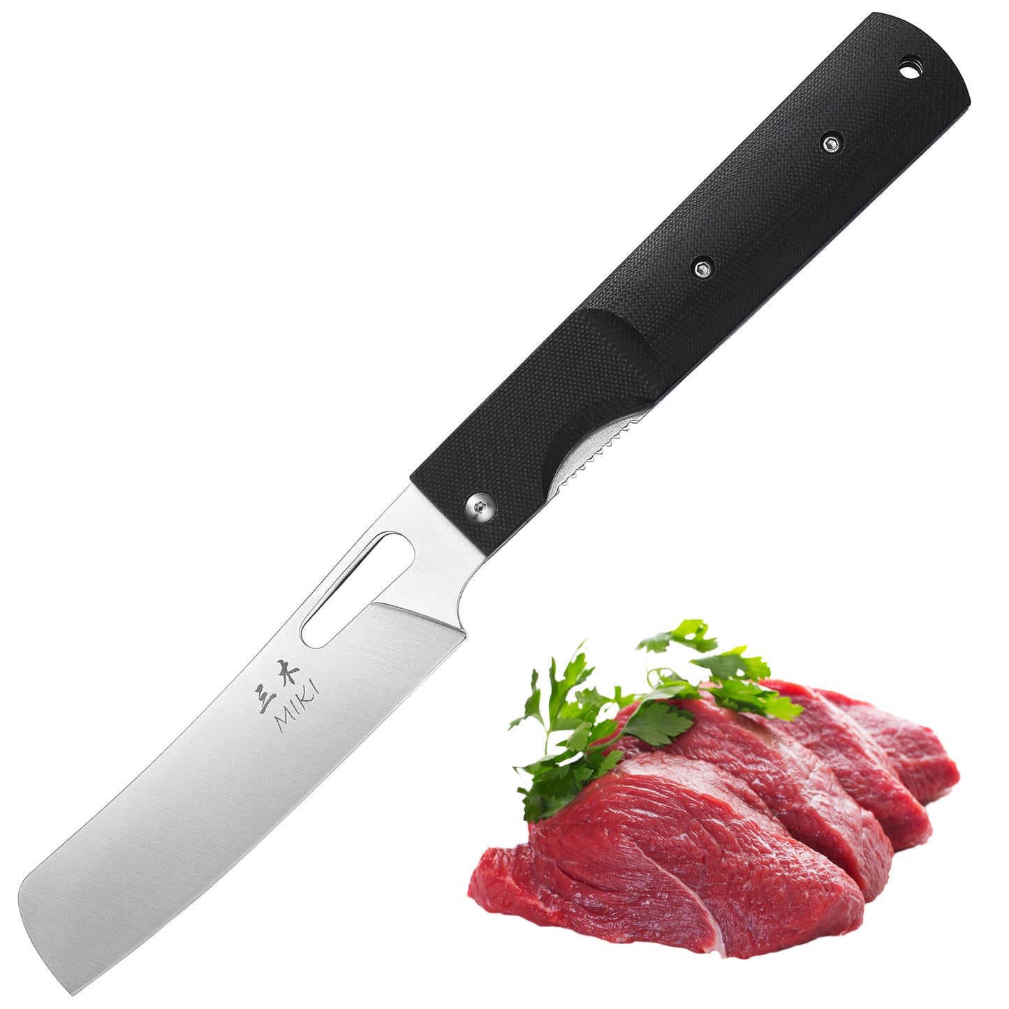 Miki 4 piece set 440A Stainless Steel Blade Japanese Kitchen Chef Folding Pocket Knife for Outdoor Camping Cooking