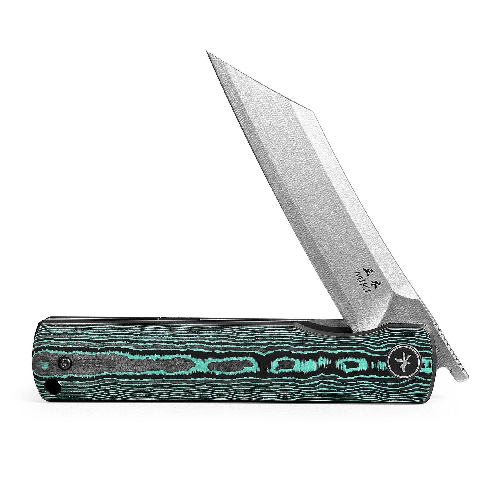 Miki Folding Pocket Japanese Knife, Carbon Fiber Handle Green, ZDP 