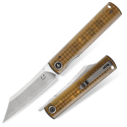 MIKI Folding Pocket Japanese Knife, PEI Handle，Japanese SLD-MAGIC Steel Blade, Pocket Clip,Camping Hiking Knives, Every day Carry EDC Knife